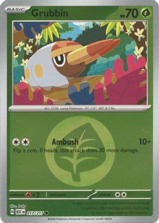 Grubbin (Energy Symbol Pattern) — ME: Ascended Heroes Pokémon TCG card by Jerky