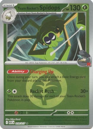 Team Rocket's Spidops (Energy Symbol Pattern) — ME: Ascended Heroes Pokémon TCG card by Taiga Kasai