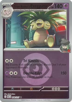 Team Rocket's Exeggutor (Energy Symbol Pattern) — ME: Ascended Heroes Pokémon TCG card by Ryuta Fuse