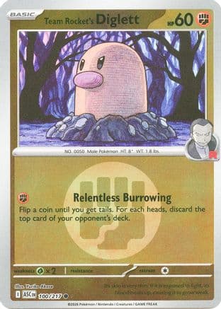 Team Rocket's Diglett (Energy Symbol Pattern) — ME: Ascended Heroes Pokémon TCG card by Yuriko Akase