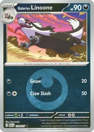 Galarian Linoone (Energy Symbol Pattern) — ME: Ascended Heroes Pokémon TCG card by Tomowaka