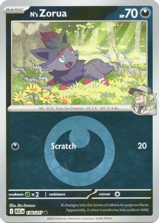 N's Zorua (Energy Symbol Pattern) — ME: Ascended Heroes Pokémon TCG card by Jiro Sasumo