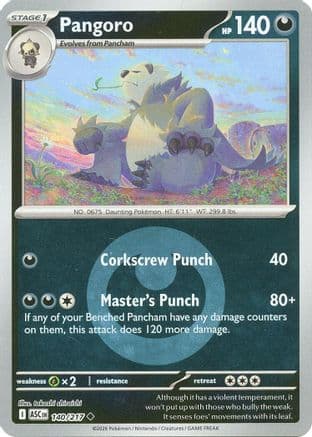 Pangoro (Energy Symbol Pattern) — ME: Ascended Heroes Pokémon TCG card by takashi shiraishi