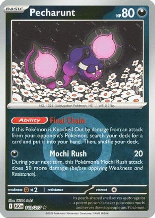 Pecharunt (Energy Symbol Pattern) — ME: Ascended Heroes Pokémon TCG card by IKEDA Saki