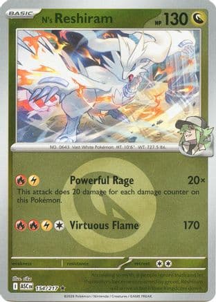 N's Reshiram (Energy Symbol Pattern) — ME: Ascended Heroes Pokémon TCG card by rika