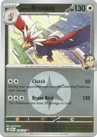 Larry's Braviary (Energy Symbol Pattern) — ME: Ascended Heroes Pokémon TCG card by Ryuta Fuse