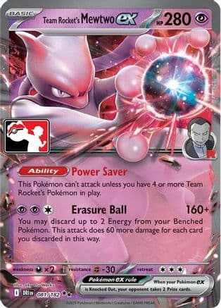 Team Rocket's Mewtwo ex - 081/182 — Prize Pack Series Cards Pokémon TCG card by aky CG Works