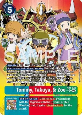 Tommy, Takuya, & Zoe (Alternate Art) — Advanced Booster Digimon Generation