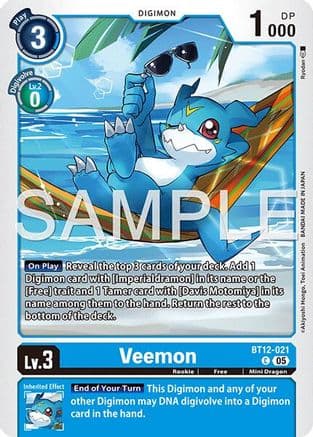 Veemon - BT12-021 (Reprint) — Advanced Booster Digimon Generation