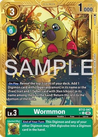 Wormmon - BT12-047 (Gold Border) — Advanced Booster Digimon Generation