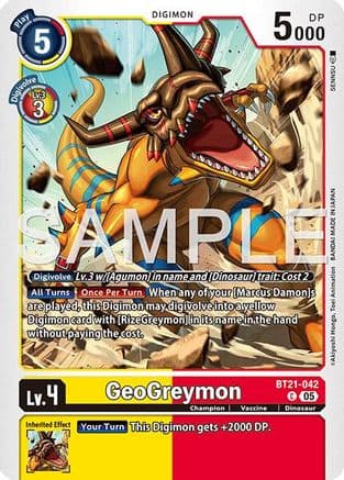 GeoGreymon - BT21-042 (Reprint) — Advanced Booster Digimon Generation
