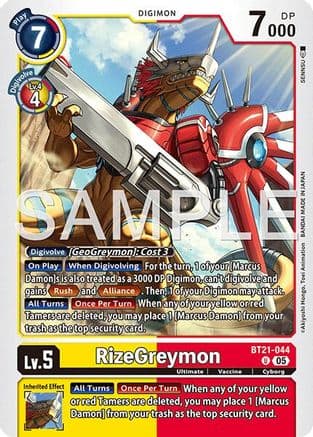 RizeGreymon - BT21-044 (Reprint) — Advanced Booster Digimon Generation