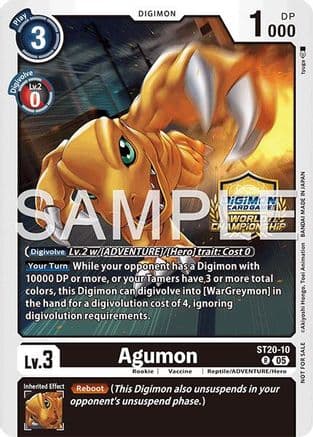 Agumon (World Championship 26–27 Regionals Season 1) — Digimon Card Game card