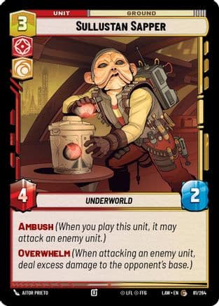 Sullustan Sapper — A Lawless Time Star Wars: Unlimited card by Aitor Prieto