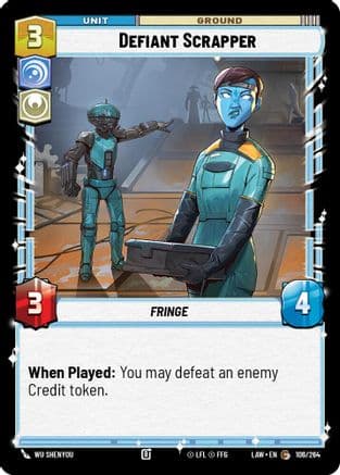 Defiant Scrapper — A Lawless Time Star Wars: Unlimited card by Wu Shenyou