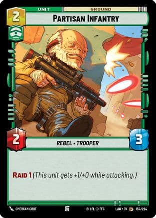 Partisan Infantry — A Lawless Time Star Wars: Unlimited card by Omercan Cirit