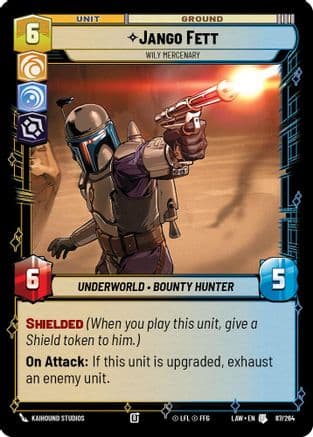 Jango Fett - Wily Mercenary — A Lawless Time Star Wars: Unlimited card by Kaihound Studios