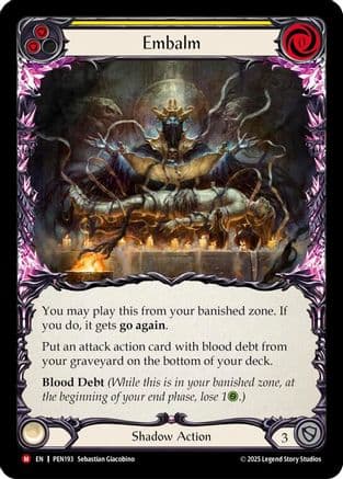 Embalm (Yellow) — Compendium of Rathe Flesh and Blood card by Sebastian Greenberg