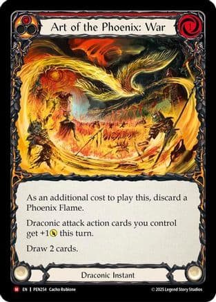 Art Of The Phoenix War (Red) — Compendium of Rathe Flesh and Blood card by Cacho Rubione