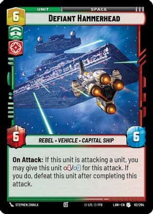 Defiant Hammerhead — A Lawless Time Star Wars: Unlimited card by Stephen Zavala