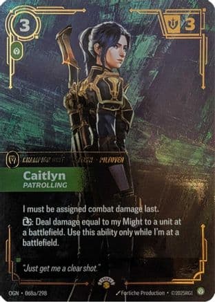 Caitlyn - Patrolling — Riftbound Promotional Cards Riftbound: League of Legends TCG card by Fortiche Production
