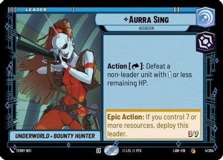 Aurra Sing - Assassin — A Lawless Time Star Wars: Unlimited card by Terry Wei