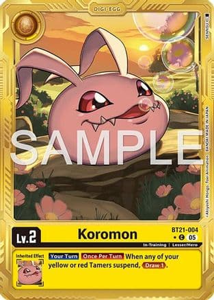 Koromon - BT21-004 (Gold Border) — Advanced Booster Digimon Generation