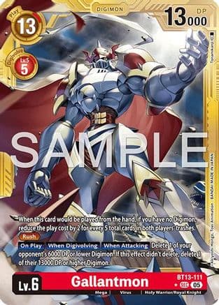 Gallantmon - BT13-111 (Gold Border) — Advanced Booster Digimon Generation