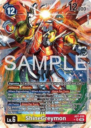 ShineGreymon - AD1-016 (Alternate Art) — Advanced Booster Digimon Generation