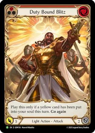 Duty Bound Blitz — GEM Pack 4 Flesh and Blood card by Maerel Hibadita