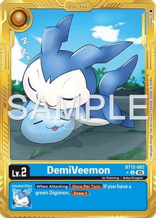 DemiVeemon - BT12-002 (Gold Border) — Advanced Booster Digimon Generation