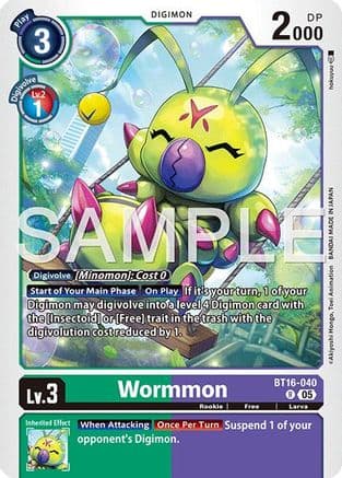 Wormmon - BT16-040 (Reprint) — Advanced Booster Digimon Generation