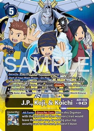 J.P., Koji, & Koichi (Alternate Art) — Advanced Booster Digimon Generation