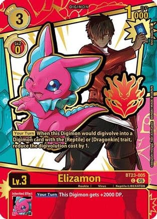 Elizamon (Rare Pull) — Dawn of Liberator Digimon Card Game card by Akiyoshi Hongō, Toei Animation