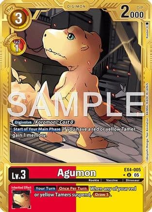 Agumon - EX4-005 (Gold Border) — Advanced Booster Digimon Generation