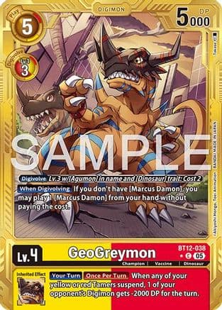 GeoGreymon - BT12-038 (Gold Border) — Advanced Booster Digimon Generation