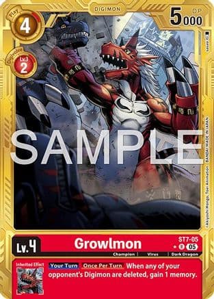 Growlmon - ST7-05 (Gold Border) — Advanced Booster Digimon Generation