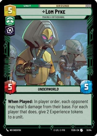 Lom Pyke - Making a Withdrawal — Twin Suns Star Wars: Unlimited card by Wu Shenyou
