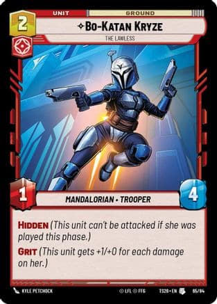 Bo-Katan Kryze - The Lawless — Twin Suns Star Wars: Unlimited card by Kyle Petchock