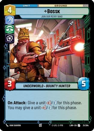 Bossk - Join Our Merry Band — A Lawless Time Star Wars: Unlimited card by Ivan Shavrin