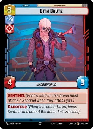 Bith Brute — A Lawless Time Star Wars: Unlimited card by Aitor Prieto