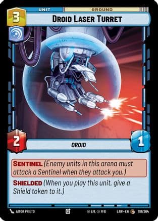 Droid Laser Turret — A Lawless Time Star Wars: Unlimited card by Aitor Prieto