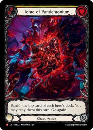 Tome Of Pandemonium (Yellow) (Extended Art) — Flesh and Blood card