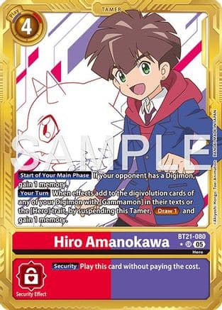 Hiro Amanokawa - BT21-080 (Gold Border) — Advanced Booster Digimon Generation