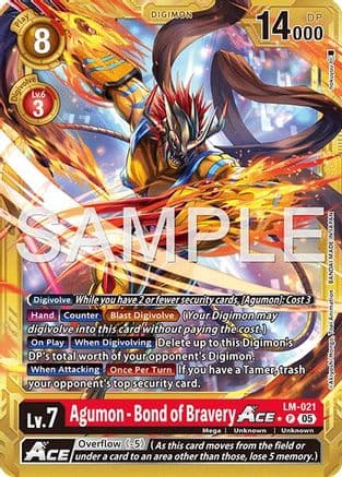 Agumon - Bond of Bravery ACE (Gold Border) — Advanced Booster Digimon Generation