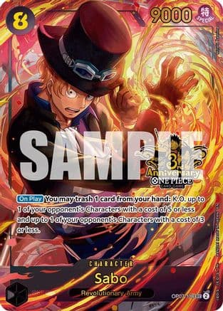 Sabo (Japanese Version 3rd Anniversary Set) — One Piece Promotion Cards