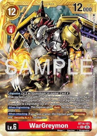 WarGreymon - BT14-101 (Gold Border) — Advanced Booster Digimon Generation
