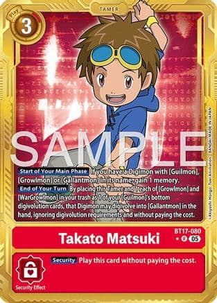 Takato Matsuki - BT17-080 (Gold Border) — Advanced Booster Digimon Generation