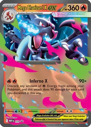 Mega Charizard X ex - 029 — ME: Mega Evolution Promo Pokémon TCG card by Yusuke Kozaki