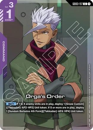 Orga's Order (Premium Card Collection Gundam Assemble) — Gundam Promotional Cards